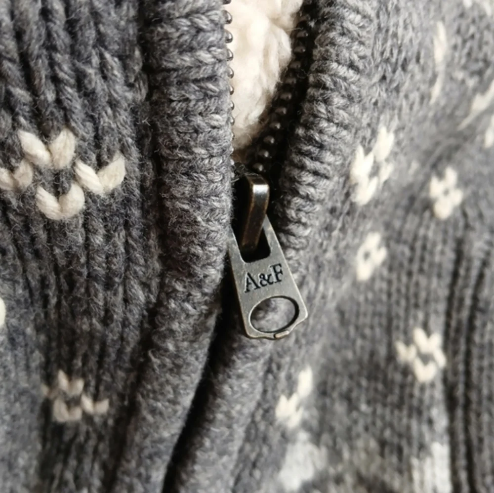a&f ♡ y2k fur lined zip up jacket vintage wool abercrombie & fitch ski cabincore